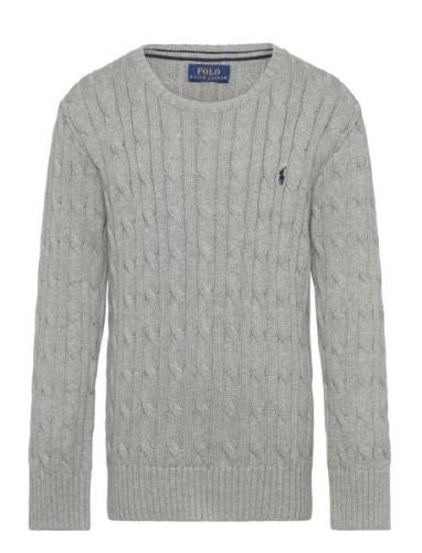 Cable-Knit Cotton Sweater Tops Knitwear Pullovers Grey Ralph Lauren Ki...