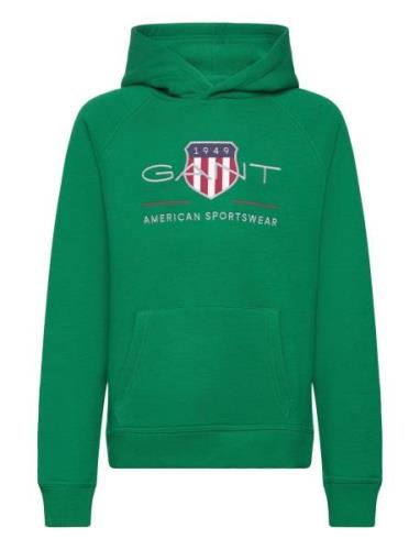 Archive Shield Hoodie Tops Sweat-shirts & Hoodies Hoodies Green GANT