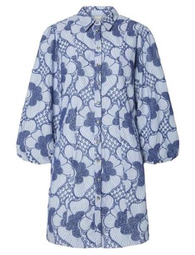 Yassabbie 7/8 Shirt Dress S. - Ex Kort Kjole Blue YAS