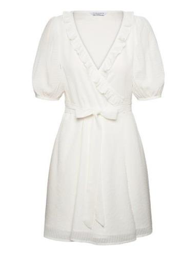 Towa Frill Dress Kort Kjole White Bubbleroom