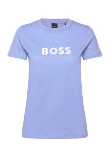 C_Elogo_5 Tops T-shirts & Tops Short-sleeved Blue BOSS