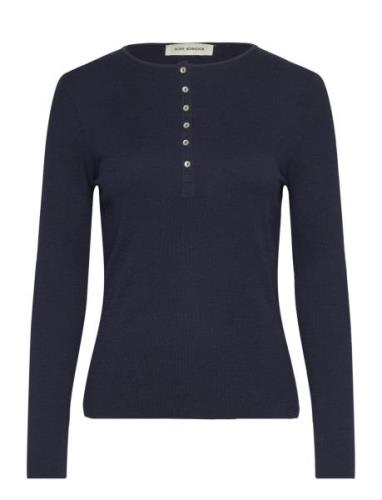 Blouse Tops T-shirts & Tops Long-sleeved Navy Sofie Schnoor