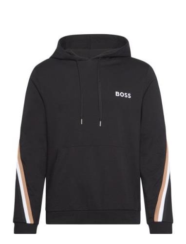 Iconic Hoodie Tops Sweat-shirts & Hoodies Hoodies Black BOSS