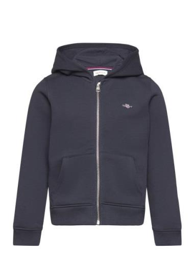 Shield Zip Hoodie Tops Sweat-shirts & Hoodies Hoodies Navy GANT