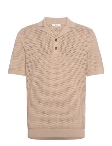 Fargo Tops Polos Short-sleeved Beige Reiss