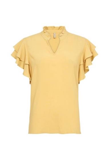 Sc-Radia Tops Blouses Short-sleeved Yellow Soyaconcept