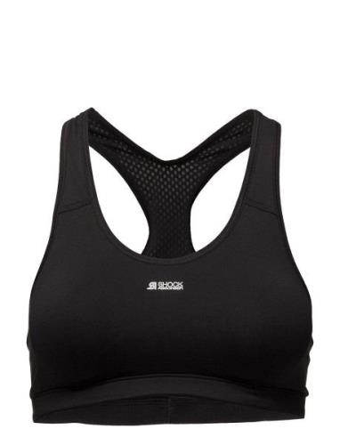 Active Crop Top Lingerie Bras & Tops Sports Bras - All Black Shock Abs...