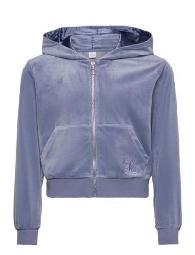 Sweatshirt Velour With Hoodie Tops Sweat-shirts & Hoodies Hoodies Blue...