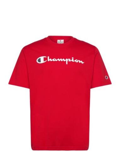 Ss Tee Sport T-shirts Short-sleeved Red Champion