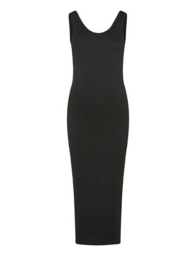 Vmmisa Sl Seamless Midi Rib Dress Noos Knelang Kjole Black Vero Moda M...