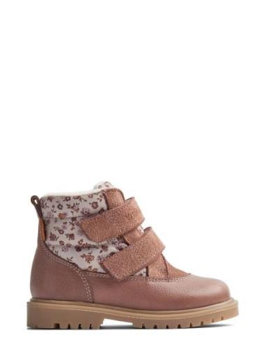 Winterboot Moon Tex Vinterstøvletter Med Borrelås Pink Wheat