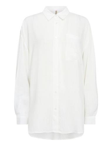 Sc-Falula Tops Shirts Long-sleeved White Soyaconcept