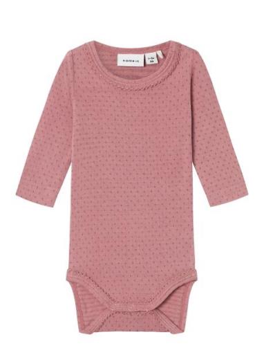 Nbfhusia R Ls Body Langermet Bodysuit Pink Name It