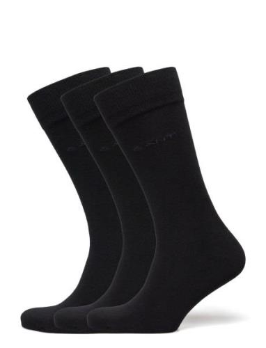 Soft Cotton Socks 3-Pack Underwear Socks Regular Socks Black GANT