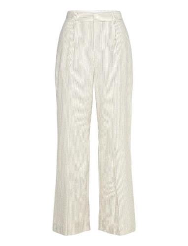 Straight Striped Trousers Bottoms Trousers Straight Leg Cream Mango