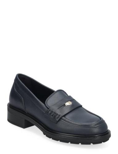 Th Penny Loafer Mokasiner Lave Sko Navy Tommy Hilfiger