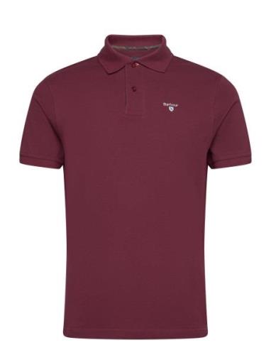 Barbour Tartan Polo Tops Polos Short-sleeved Burgundy Barbour