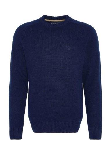 Barbour Grangetown Cre Tops Knitwear Round Necks Navy Barbour