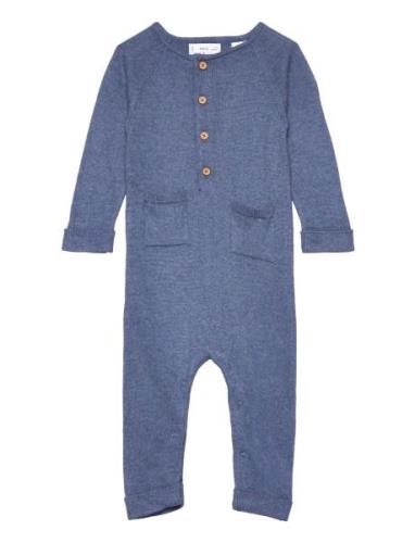 Cotton-Knit Jumpsuit Jumpsuit Blue Mango