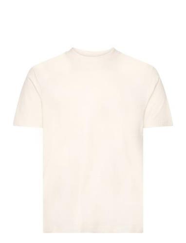 Basic 100% Cotton T-Shirt Tops T-shirts Short-sleeved Cream Mango