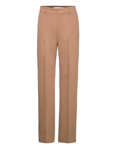 Straight Suit Trousers Bottoms Trousers Suitpants Brown Mango