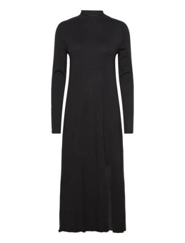 Knitted Dress With Side Slit Maxikjole Festkjole Black Mango