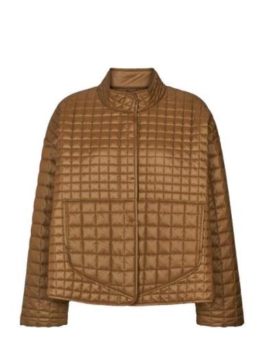 Kally - Linear Quilt Short Jacket Vattert Jakke Brown Rabens Sal R