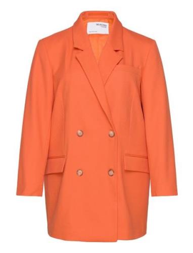 Slfmynella Relaxed Blazer Curve Blazers Double Breasted Blazers Orange...