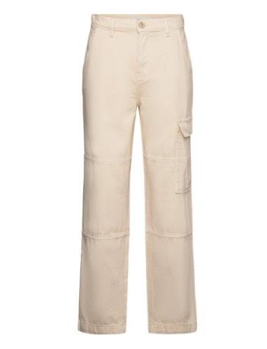 Pocket Cargo Jeans Bottoms Trousers Straight Leg Beige Mango