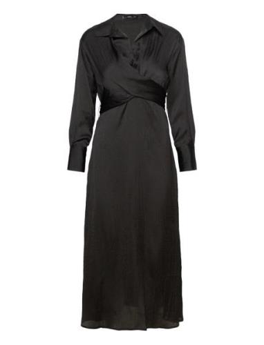 Wrap Shirt Dress Maxikjole Festkjole Black Mango