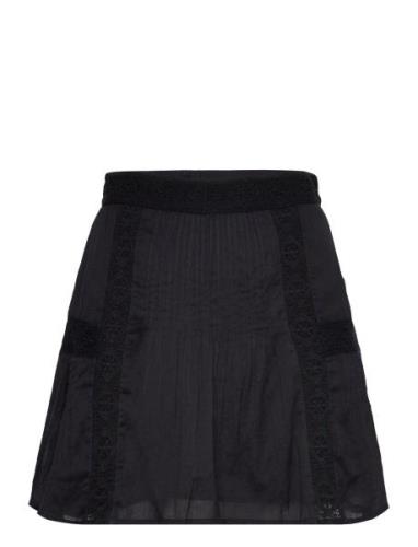 Ruffled Cotton Skirt Kort Skjørt Black Mango