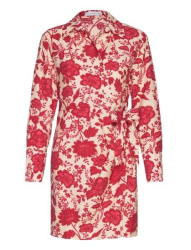 Floral Wrap Dress Kort Kjole Red Mango