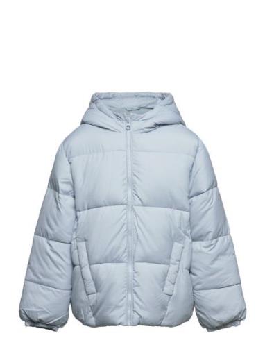 Hood Quilted Coat Fôret Jakke Blue Mango