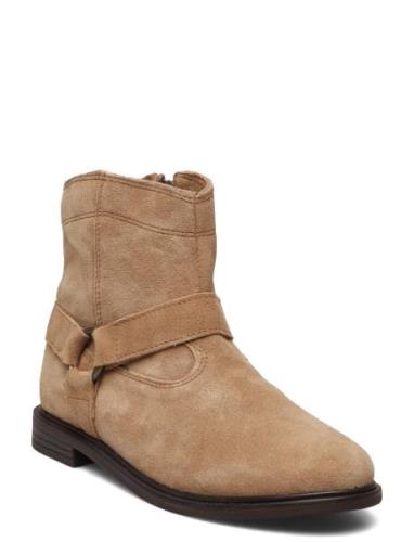 Leather Ankle Boots Snørestøvletter Støvletter Beige Mango