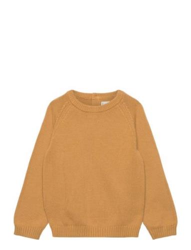 Knit Cotton Sweater Tops Knitwear Pullovers Yellow Mango