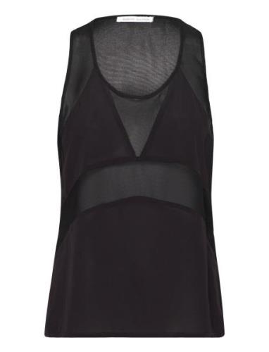 Blia - Sheer Panel Tank Tops T-shirts & Tops Sleeveless Black Rabens S...