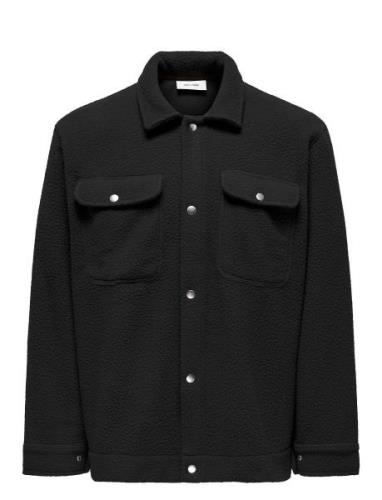 Onsemilio Teddy Overshirt Sweat Vd Tops Overshirts Black ONLY & SONS