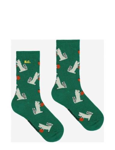 Hungry Squirrel All Over Long Socks Sokker Strømper Green Bobo Choses