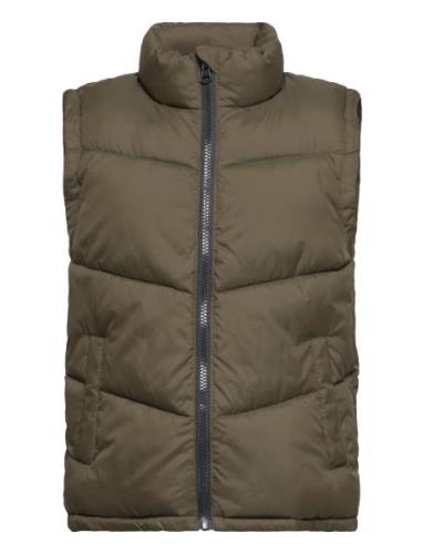 Quilted Gilet Fôret Vest Khaki Green Mango