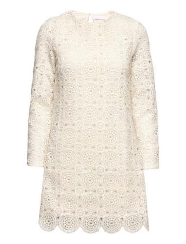 Crochet Dress Kort Kjole Cream Mango