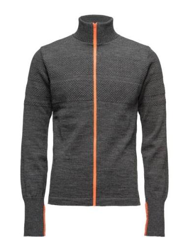 100% Wool Klemens Zip Kontrast Tops Knitwear Full Zip Jumpers Grey Mad...