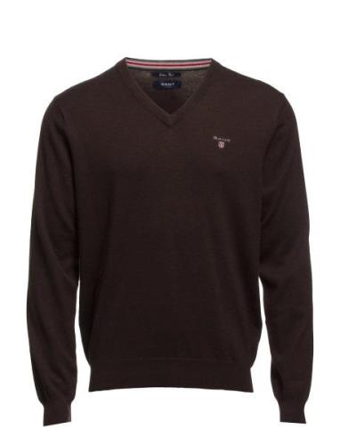 Cotton Wool V-Neck Tops Knitwear V-necks Brown GANT