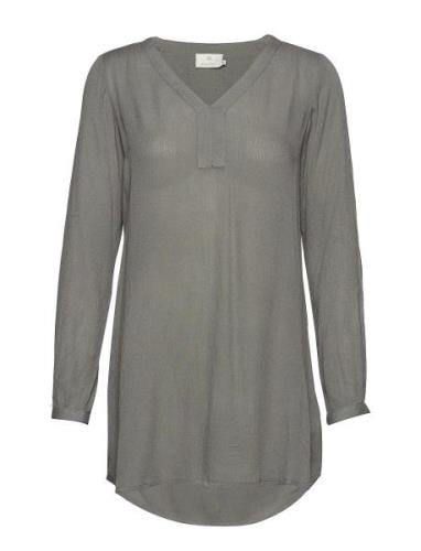 Amber V-Neck Tunic Tops Tunics Grey Kaffe