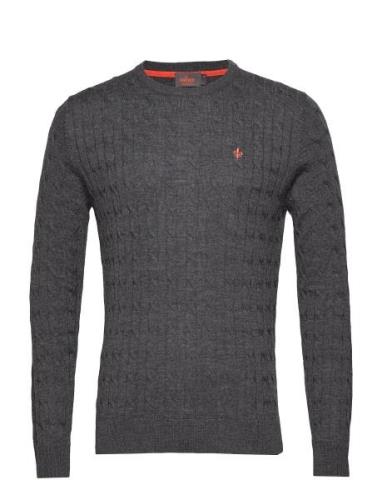 Merino Cable Ck Designers Knitwear Round Necks Grey Morris