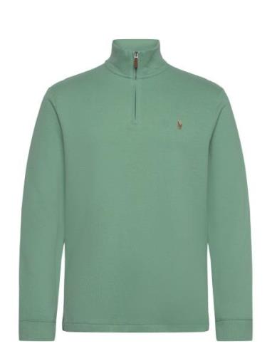 Estate-Rib Quarter-Zip Pullover Tops Knitwear Half Zip Jumpers Green P...