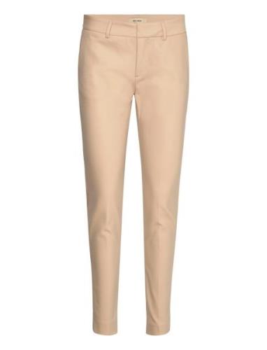 Mmabbey Night Pant Bottoms Trousers Slim Fit Trousers Beige MOS MOSH