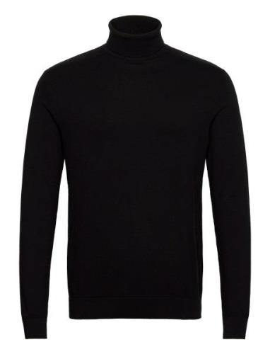 Slhberg Roll Neck Noos Tops Knitwear Turtlenecks Black Selected Homme