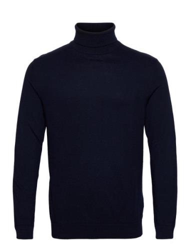 Slhberg Roll Neck Noos Tops Knitwear Turtlenecks Navy Selected Homme