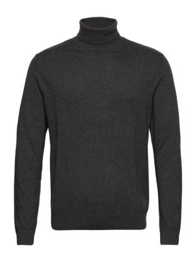 Slhberg Roll Neck Noos Tops Knitwear Turtlenecks Grey Selected Homme