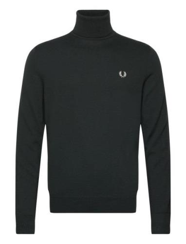 Roll Neck Jumper Tops Knitwear Turtlenecks Black Fred Perry